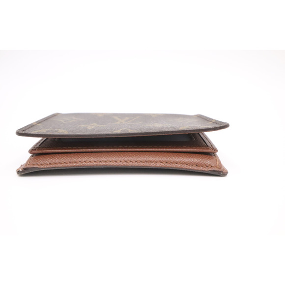 Louis Vuitton Authentic Monogram Bi-fold Card Wallet Pouch Leather Canvas Brown - Picture 5 of 12